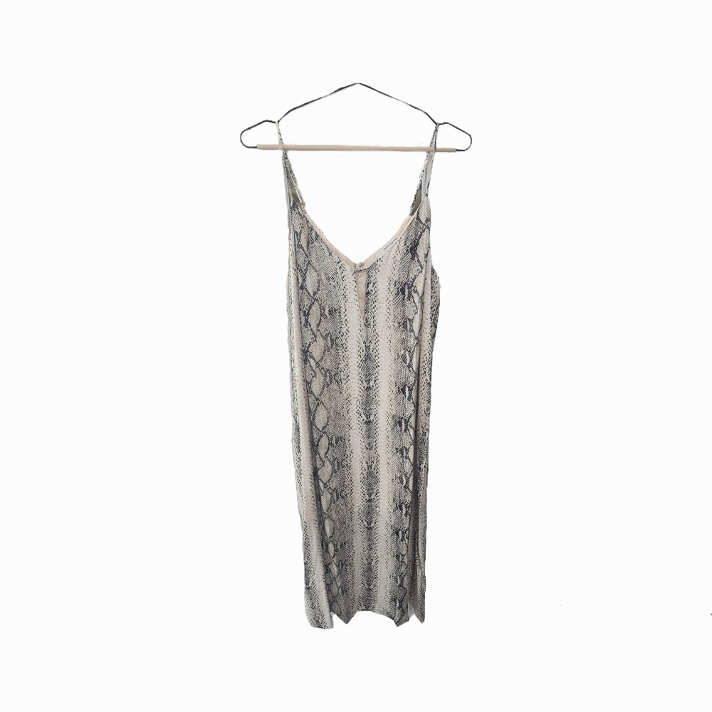 Lavender Brown Snake Print Slip Dress